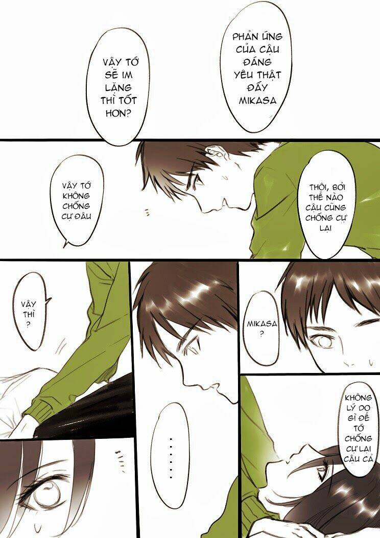 tấn công người khổng lồ - doujinshi eren x mikasa chapter 1 9
