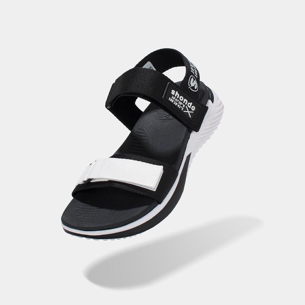 Sandals F7 Continew đế trắng phối quai đen trắng F7N0210