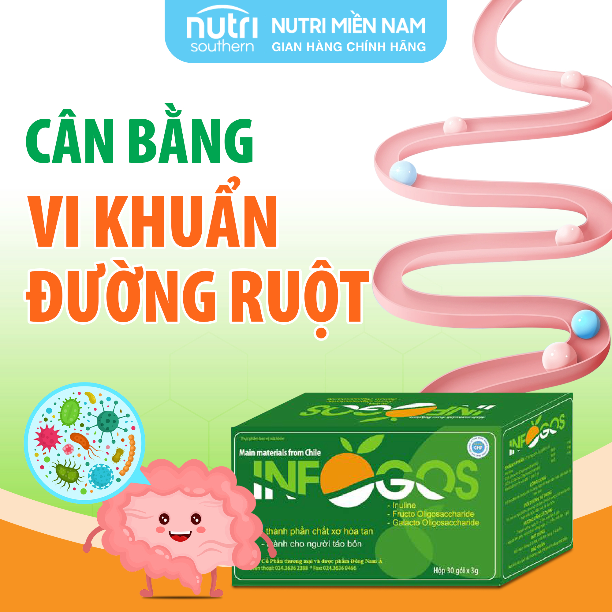 Chất Xơ Hòa Tan INFOGOS Hỗ Trợ Táo Bón Và Rối Loạn Tiêu Hóa, Giúp Đường Ruột Khỏe Mạnh