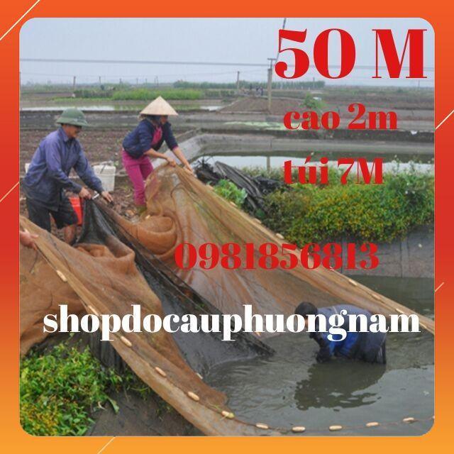 Lưới kéo cá - quét cá - vét cá ao hồ dài 50   docaucagiangnam