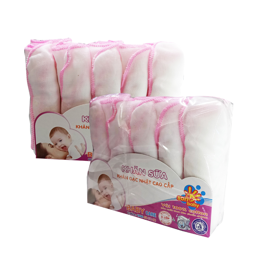 Combo 2 bịch Khăn sữa gạc nhật nhí 20 miếng  mềm mại, thấm hút nhanh cho bé C253F_SUNBABY