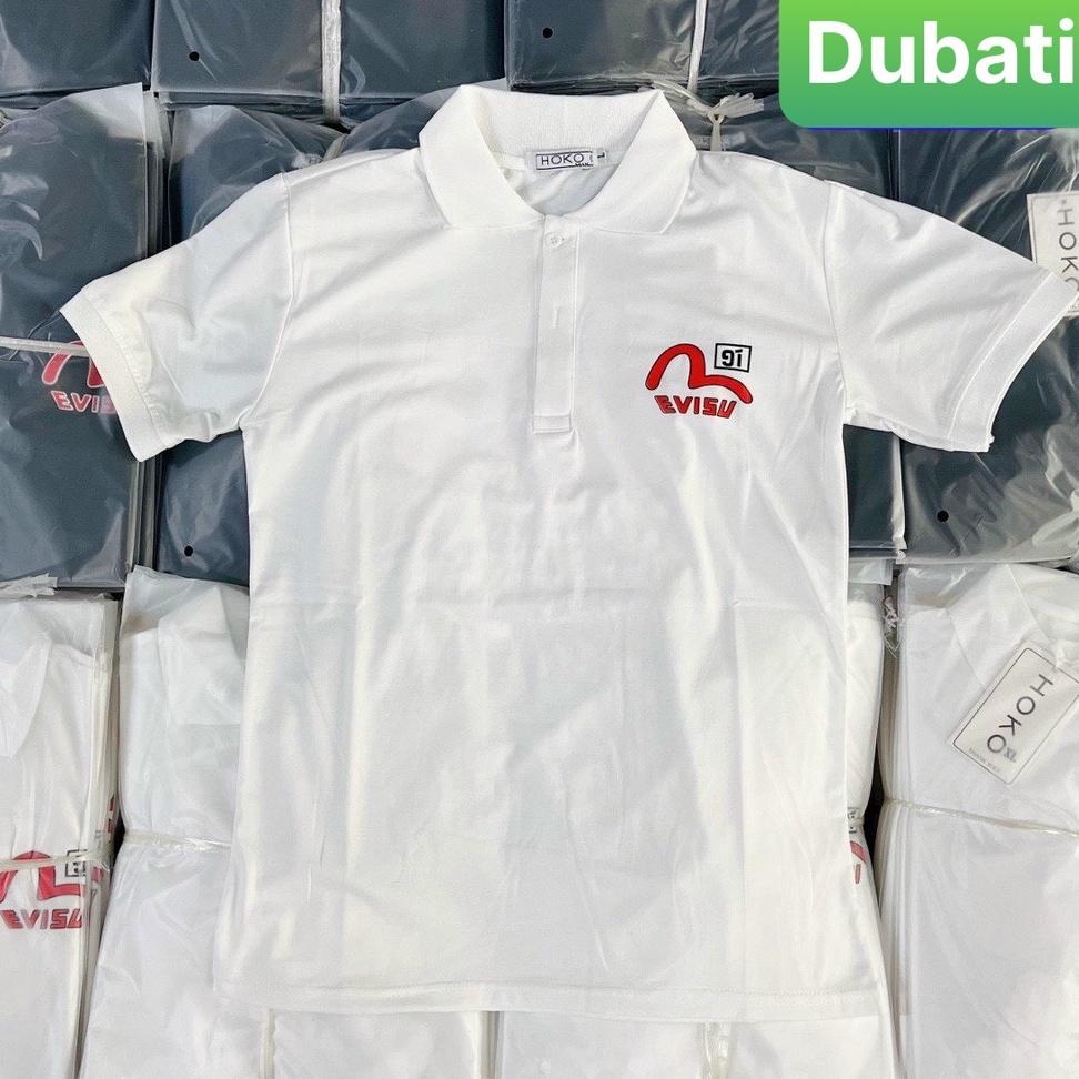 ÁO THUN NAM POLO CỔ TRỤ NAM NỮ VẢI CÁ SẤU IN EVISU CHẤT VẢI COTTON 100% PHONG CÁCH SANG CHẢNH VIP PRO - DUBATI FASHION