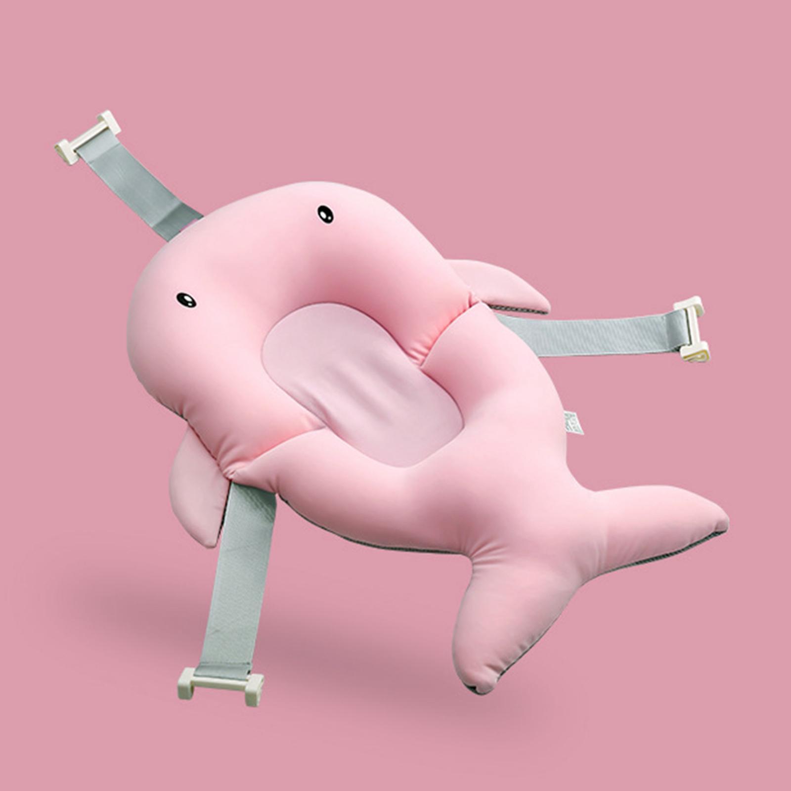 Baby Bath Tub Pad Adjustable Non Slip for Toddlers Bathing Pink