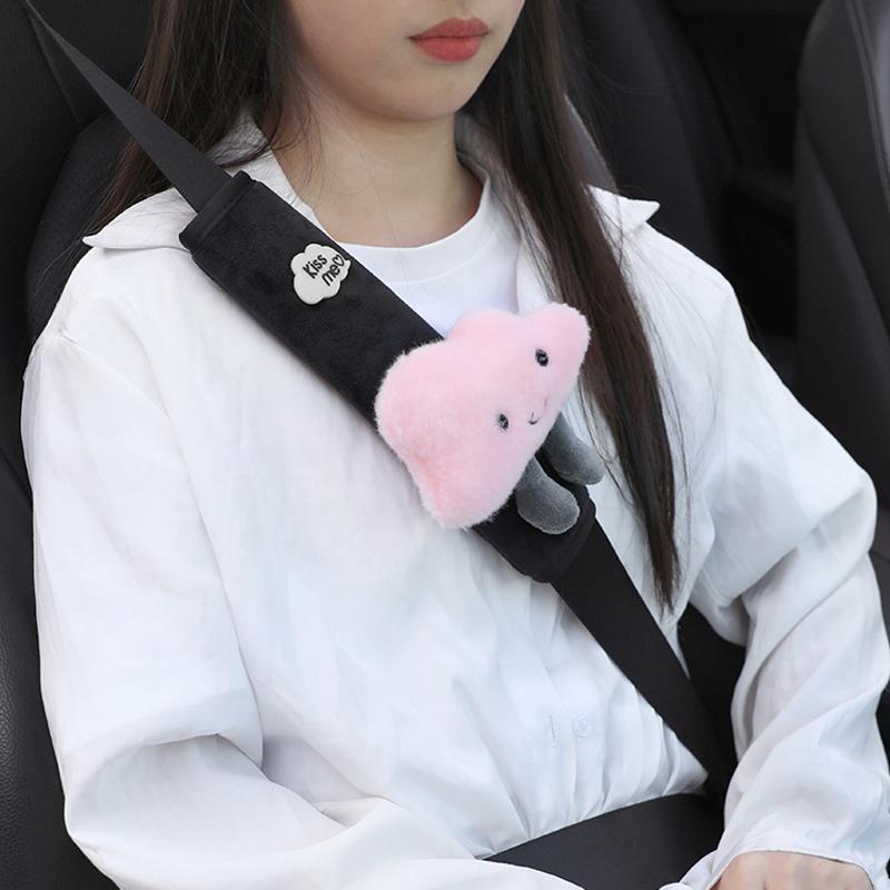 1PC Hoạt Hình Dễ Thương Dây An Toàn Xe Hơi Bao Da Dây Đeo Vai Dây Đệm Trẻ Em Trẻ Em Dây An Toàn Vai Tự Động Cổ Hỗ Trợ