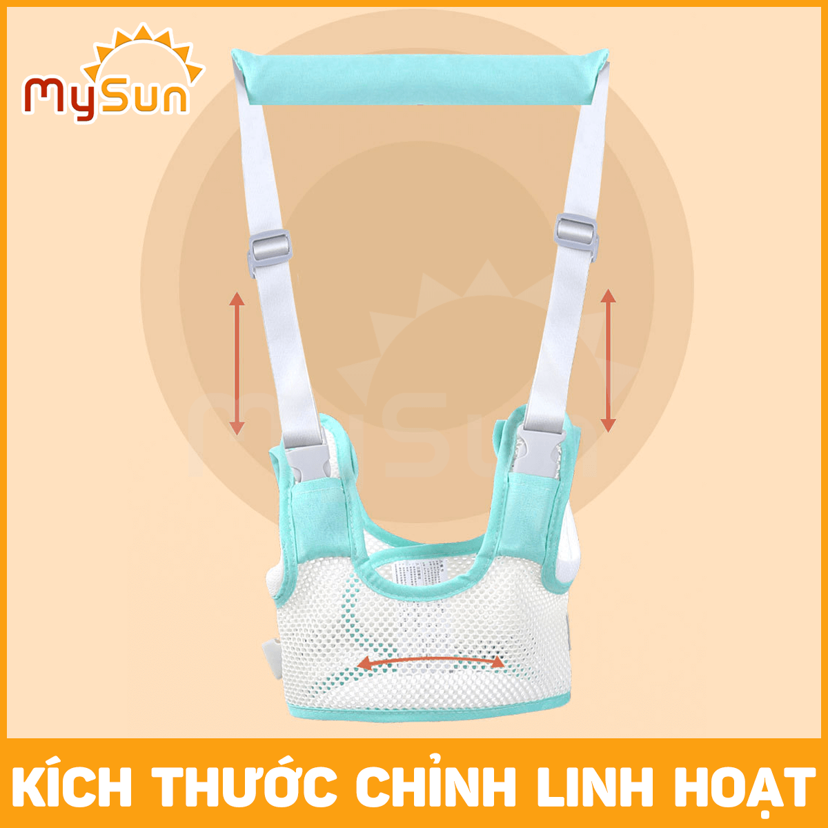 Đai tập đi đứng cho bé - dụng cụ dây đai địu tập đi nhún cho bé 1 2 3 tuổi vải lưới MySun