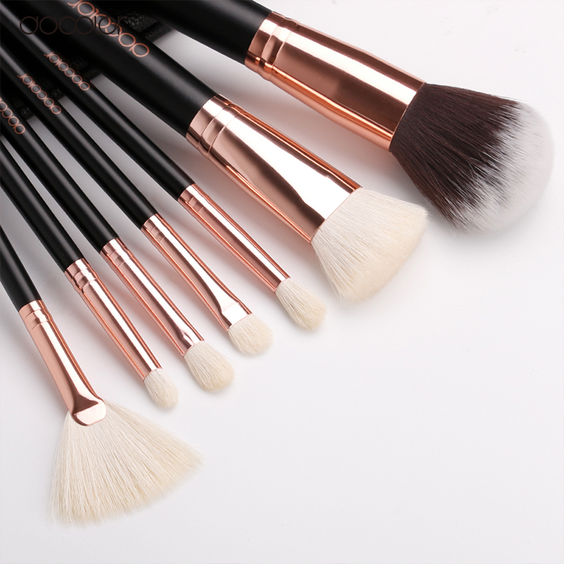 Bộ Cọ Trang Điểm lông thú Docolor 15 Pieces Rose Gold Makeup Brushes Set