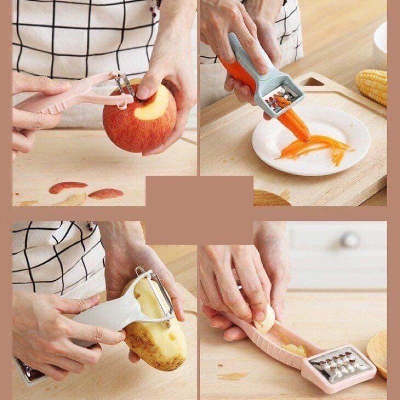 Nạo bào rau củ quả 2in1 bằng nhựa lúa mạch