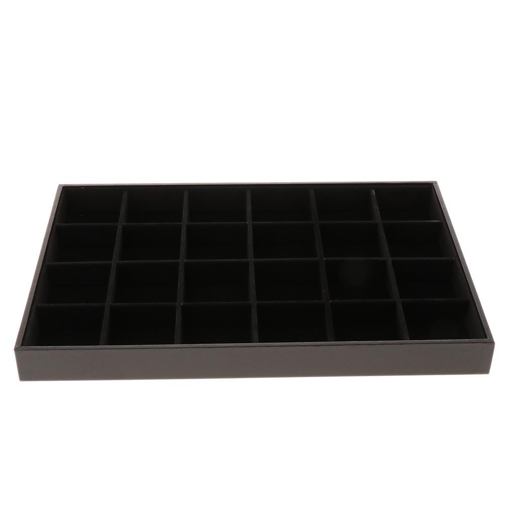 Velvet Bracelet Bangle Watch Jewelry Display Tray Storage Case Box 24/36 Grid