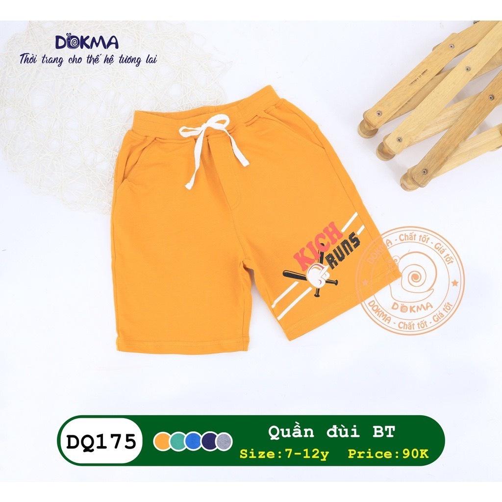 Dokma Quần lửng bé trai thể thao chất cotton da cá 7-12 tuổi DQ175