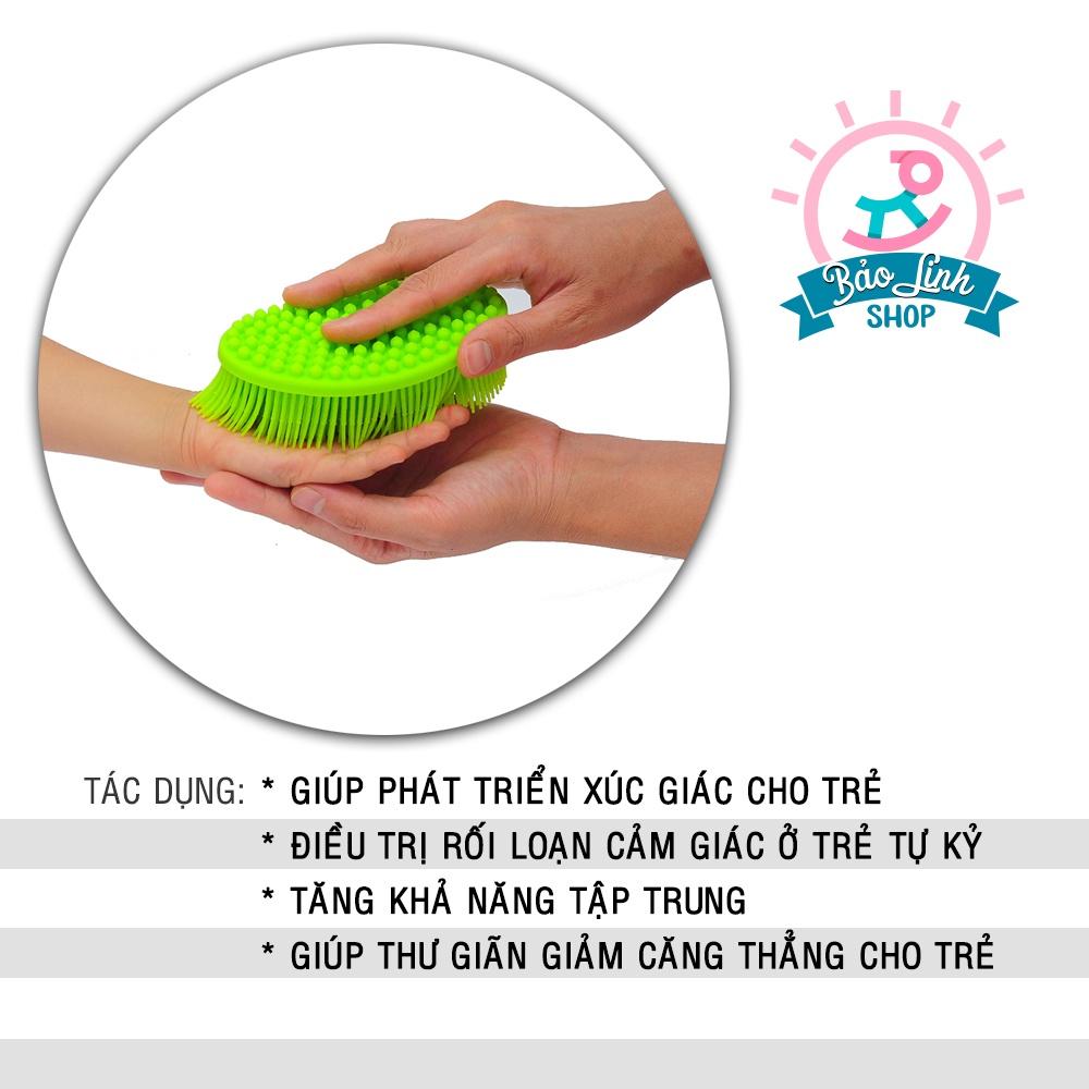 Bàn chải tắm gội cho bé tăng xúc giác, hỗ trợ điều trị rối loạn cảm giác cho trẻ tự kỷ chất liệu Silicon SIÊU MỀM