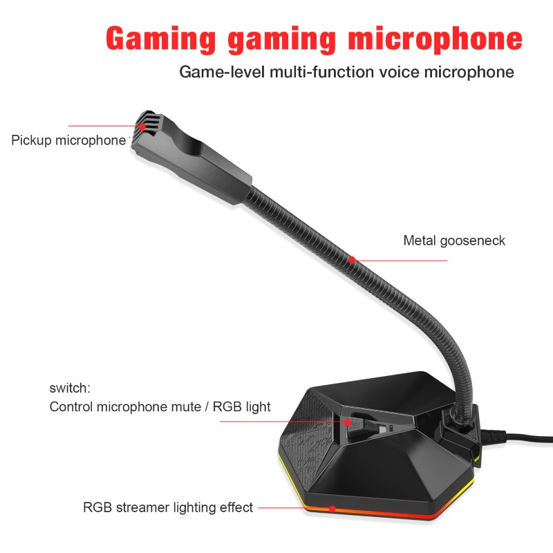 Microphone Led RGB TSP2012 kết nối USB cho máy tính - hàng nhập khẩu