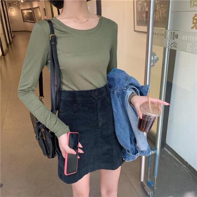 Chân váy kaki nhung