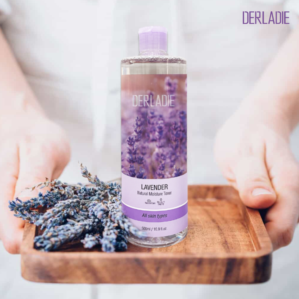 Toner Nước Hoa Hồng Lavender Oải Hương Derladie Natural Moisture Toner 500ml Nhập Khẩu HÀN QUỐC CHÍNH HÃNG