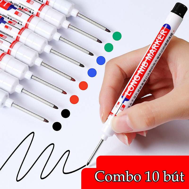 Combo 10 cái bút đánh dấu ngòi dài 20mm chuyên dụng đánh dấu vị trí mũi khoan,phụ kiện vật liệu - màu ngẫu nhiên