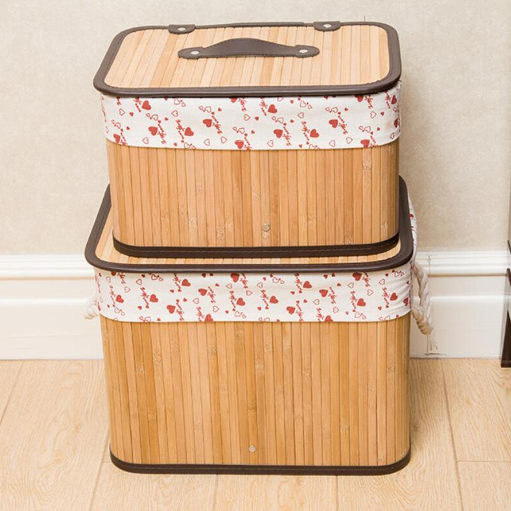Weave storage basket with bamboo handmade snacks toy storage box