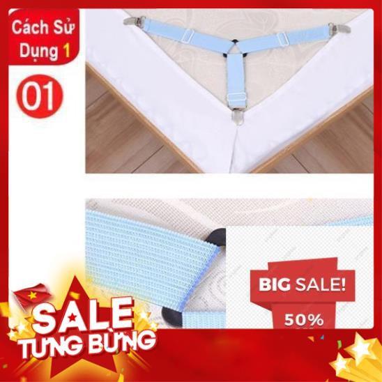 COMBO 4 DÂY kẹp ga giường - kẹp drap giường nệm giữ cố định chống xê dịch tụt góc