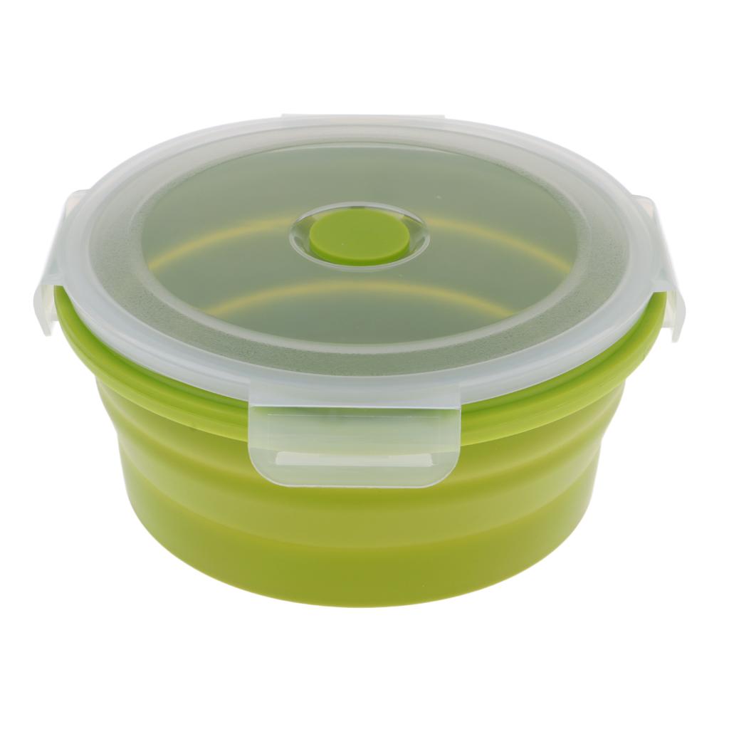 Collapsible Silicone Bowl with Lid for Outdoor Camping, Travel, Hiking and Indoor Home Kitchen