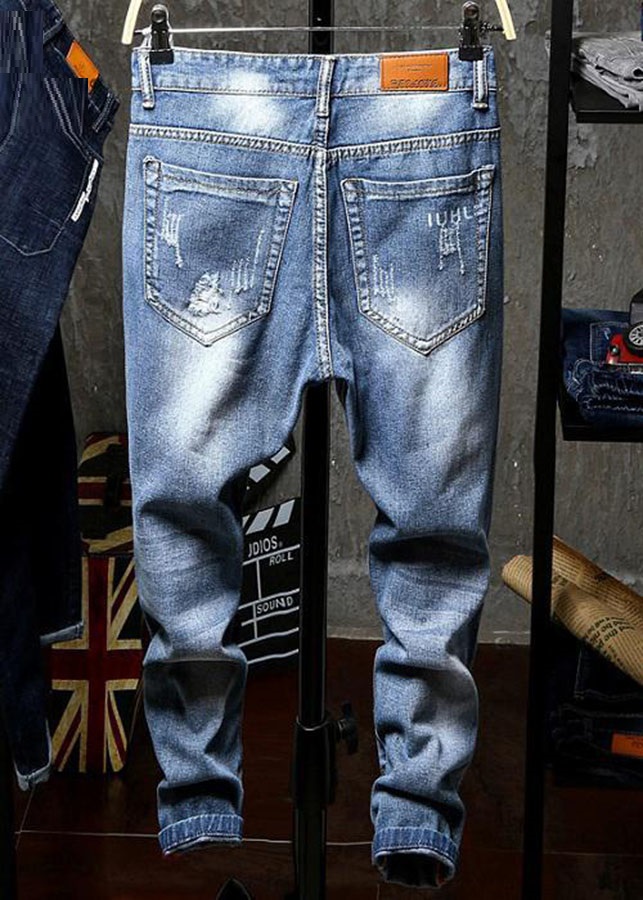 Quần jeans nam rách bò mài QJN03