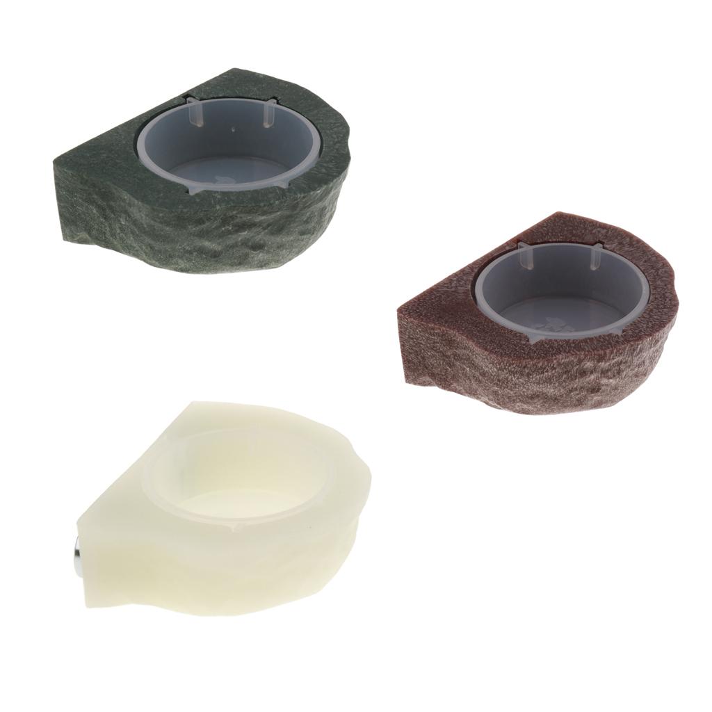 Mini Magnetic Gecko Feeder Ledge Reptile Terrarium Decor. Feeding Bowl Green