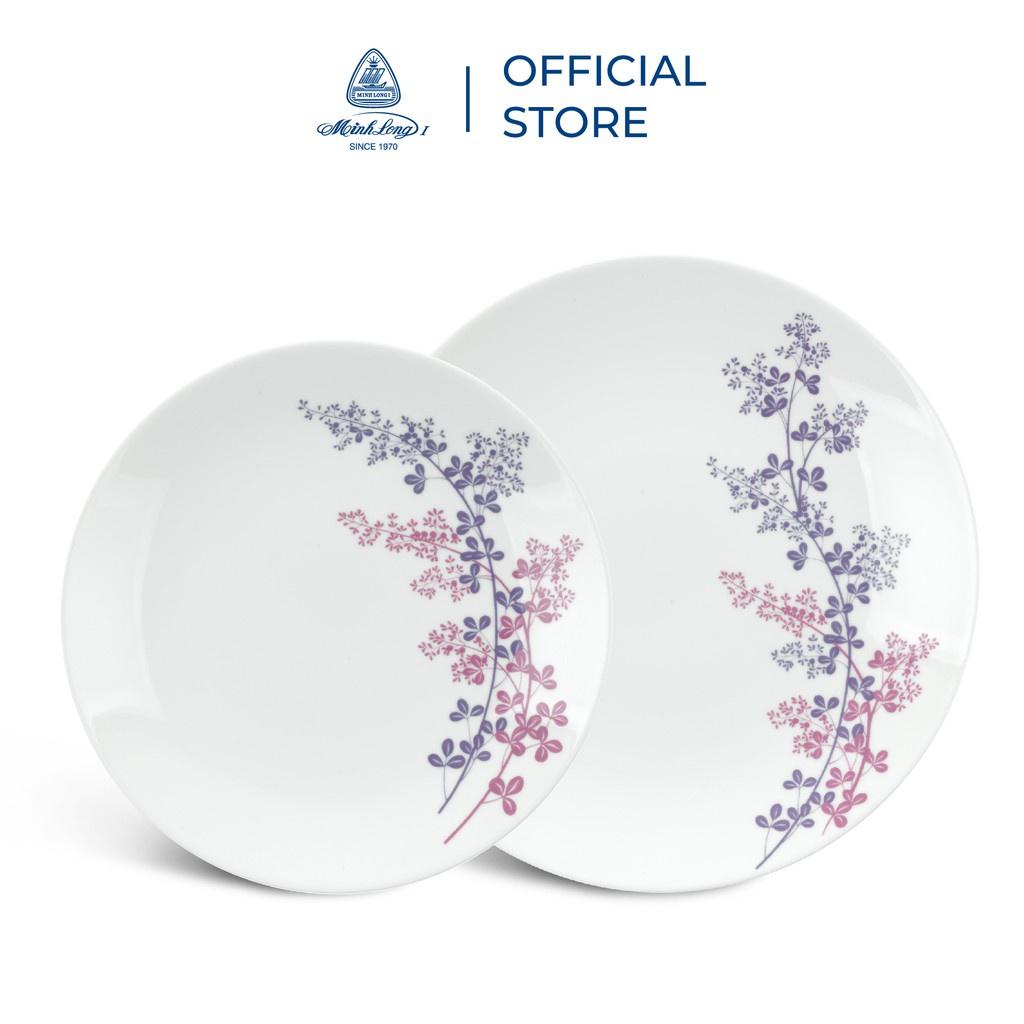 Bộ chén dĩa sứ Minh Long 24 sản phẩm - daisy - cỏ Tím