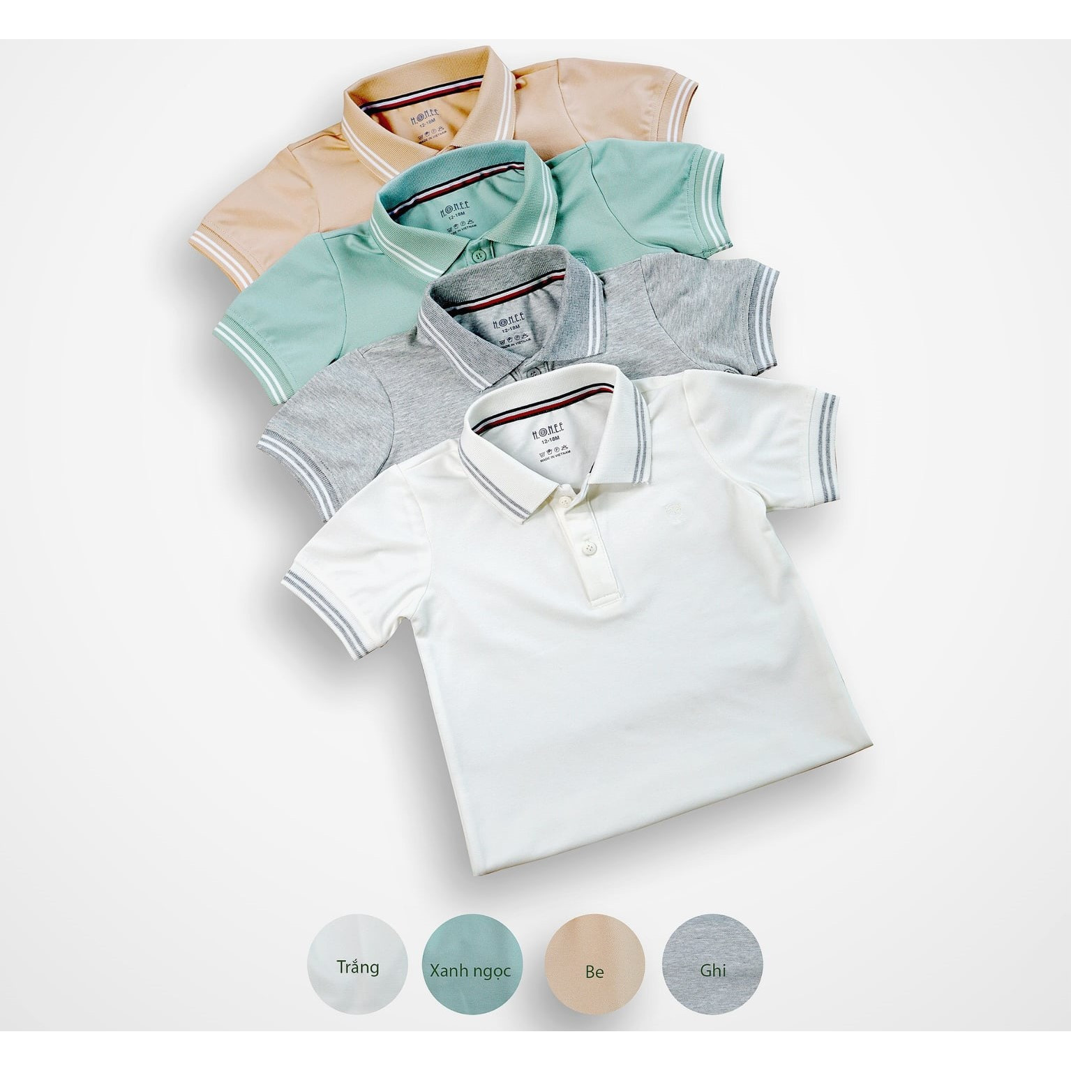 Áo polo có cổ cho bé từ 6 tháng tới 4 tuổi