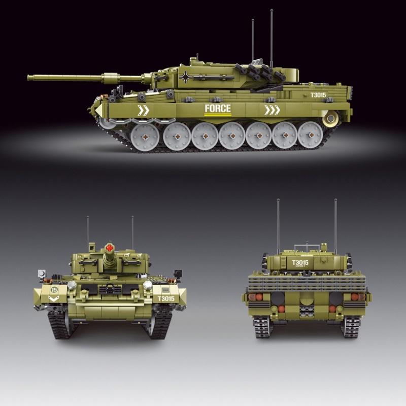 Đồ chơi Lắp ráp Xe Tăng Đức Leopard II, Gaomisi T3015 Amored Tank, Xếp hình thông minh, Mô hình quân sự