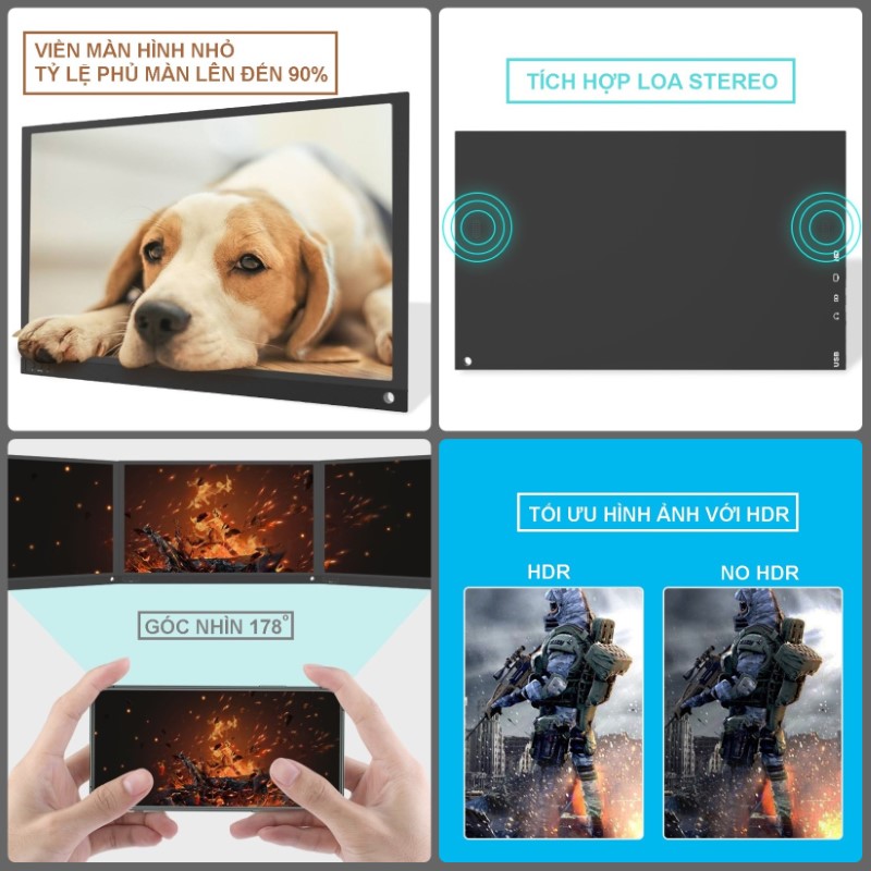 Màn hình di động 15,6 inch Full HD IPS ( 1920 x 1080 ) cho máy tính , laptop , smartphone , máy game