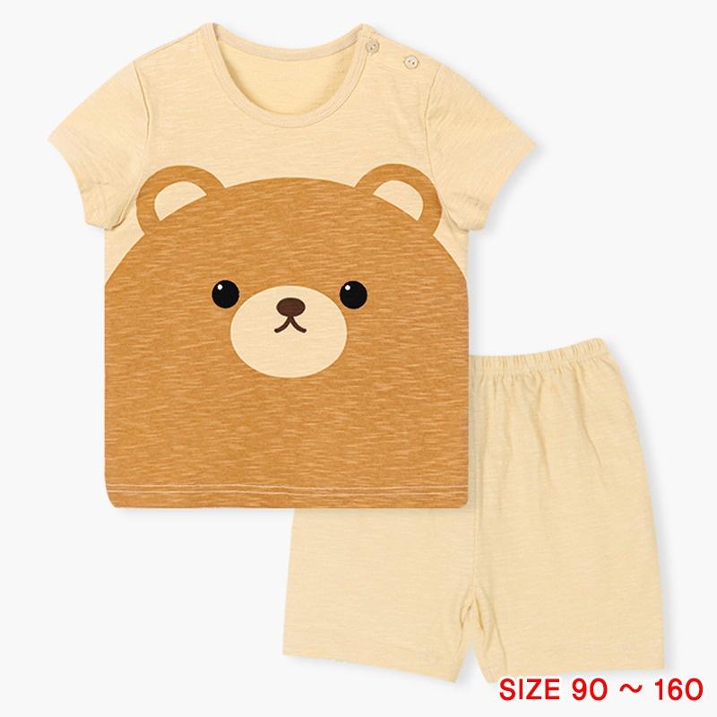 Đồ bộ quần áo thun cotton dành cho bé trai, bé gái mặc nhà mùa hè Unifriend Hàn Quốc U2022-7. Size đại 5, 6, 8, 10 tuổi