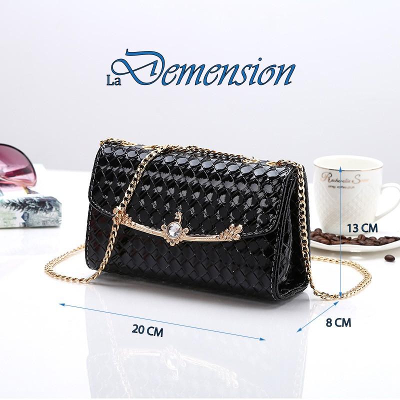 Túi đeo chéo caro con công thời trang