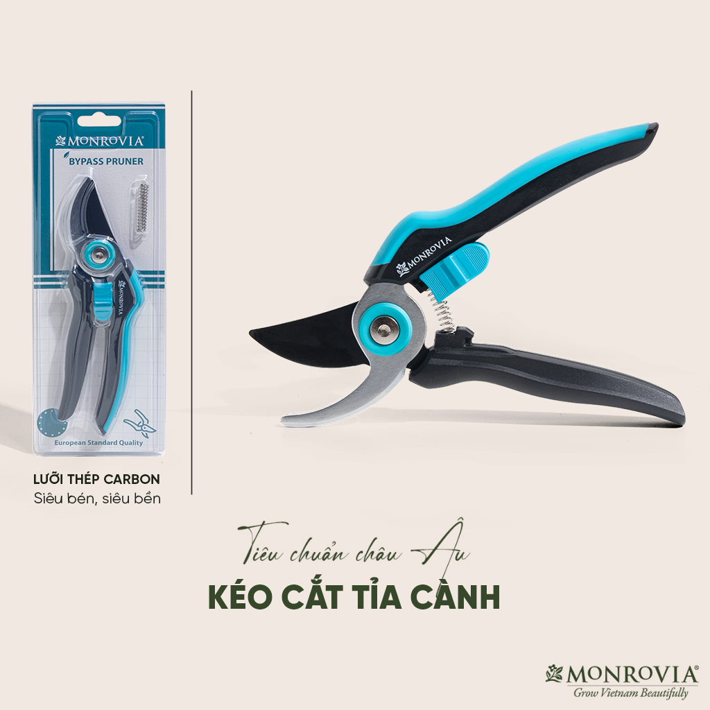 Kéo cắt cành MONROVIA, tỉa cây cảnh, lưỡi thép carbon cao cấp, siêu bén, độ bền vượt trội, chống gỉ sét, chống mài mòn