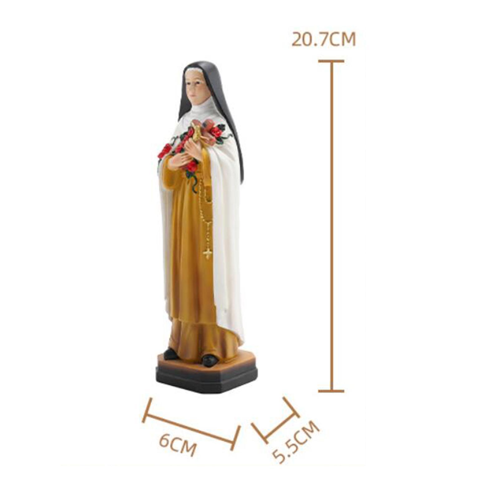 Hold Flower Nuns Statue Resin Crafts Sculpture Resin for Interior Decoration