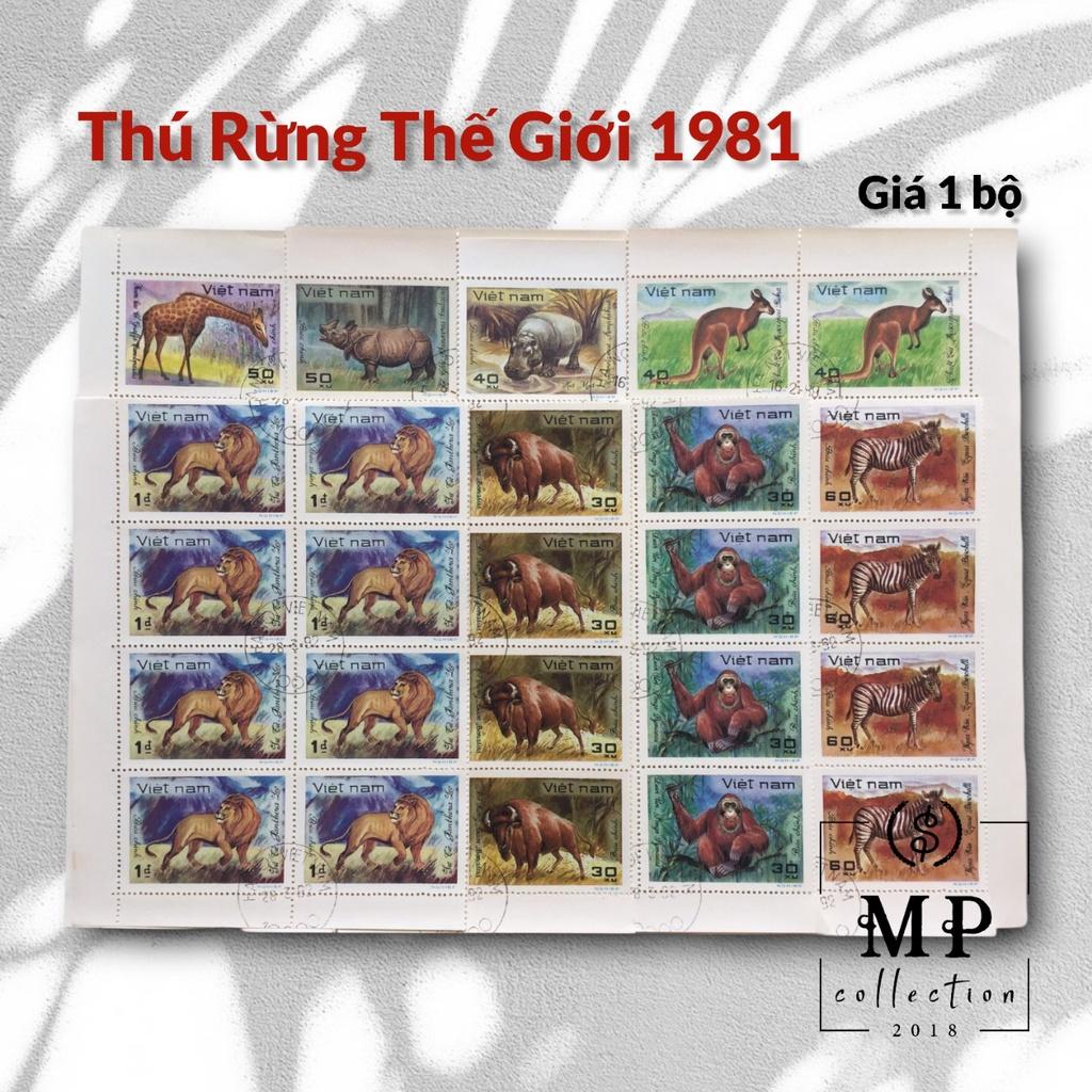 Tem sưu tầm CTO Việt Nam Thú rừng thế giới 1981 .