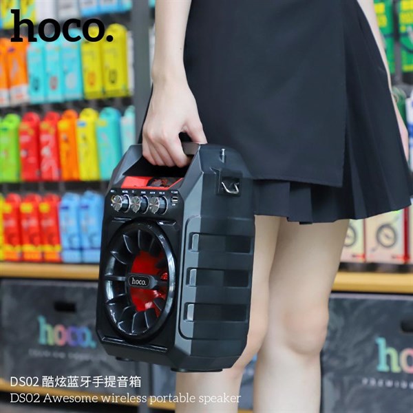 Loa Bluetooth Karaoke HOCO DS02 kèm 1 micro có dây  - Hàng nhập khẩu