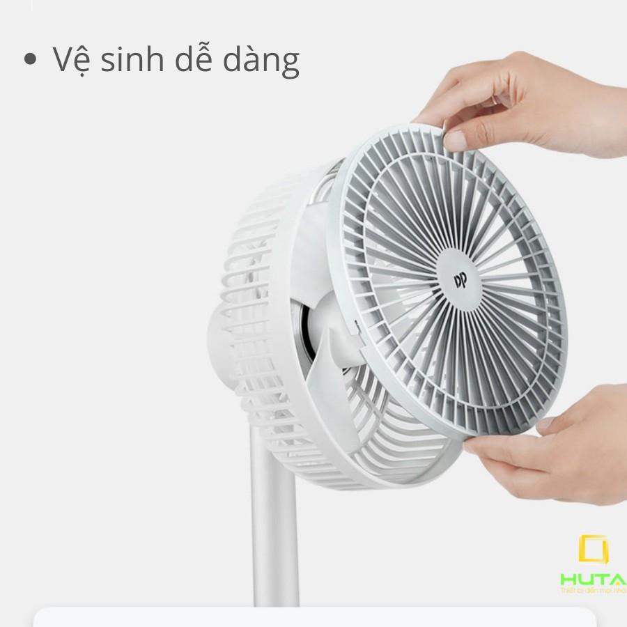 Quạt Tích Điện Pin Sạc Để Bàn Cao Cấp DP 7627, 3 Chế Độ Mát, Có Đèn Phụ