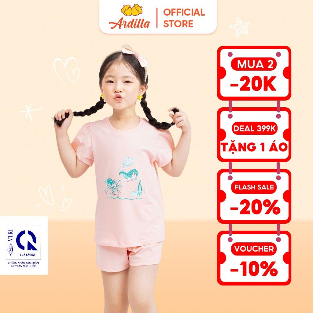 Bộ Quần Áo Bé Gái ARDILLA Cộc Tay Chất Liệu Cotton Thoáng Mát, In Hoạ Tiết Đáng Yêu Cho Bé 2-7 Tuổi K156GS21