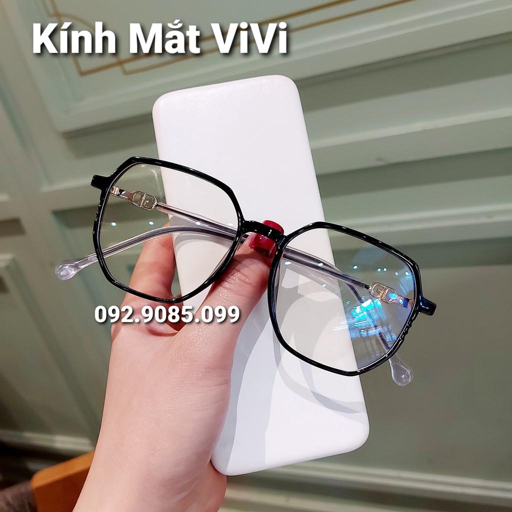 Gọng kính cận nam nữ đa giác V2872 chất liệu nhựa dẻo cốt kim loại, nhận cắt cận viễn loạn Kính mắt ViVi