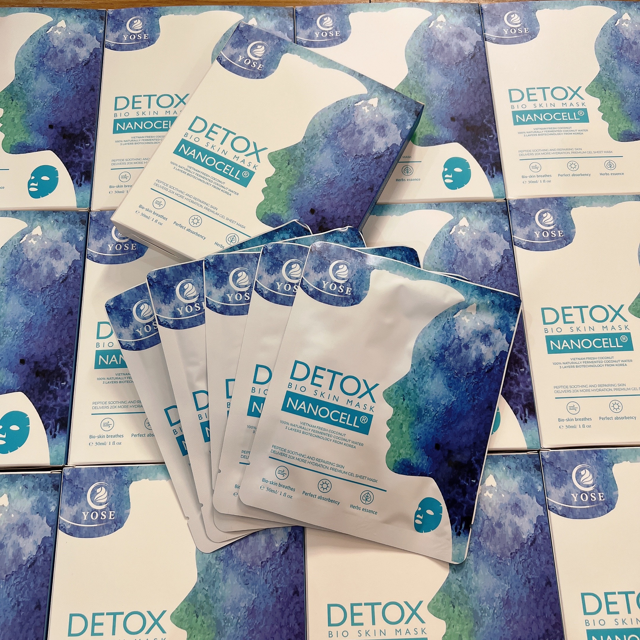 Yose - Mặt nạ da sinh học DETOX Bio skin Mask nanocell giúp phục hồi và làm dịu da bị tổn thương cho làn da sáng mịn, đàn hồi dẻo dai