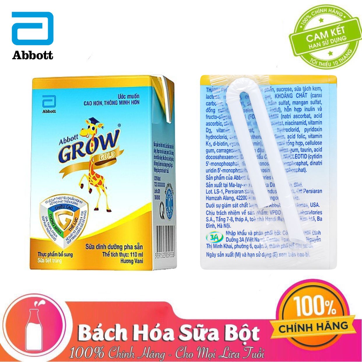 Thùng 48 Hộp Sữa Nước Abbott Grow Gold 110ml