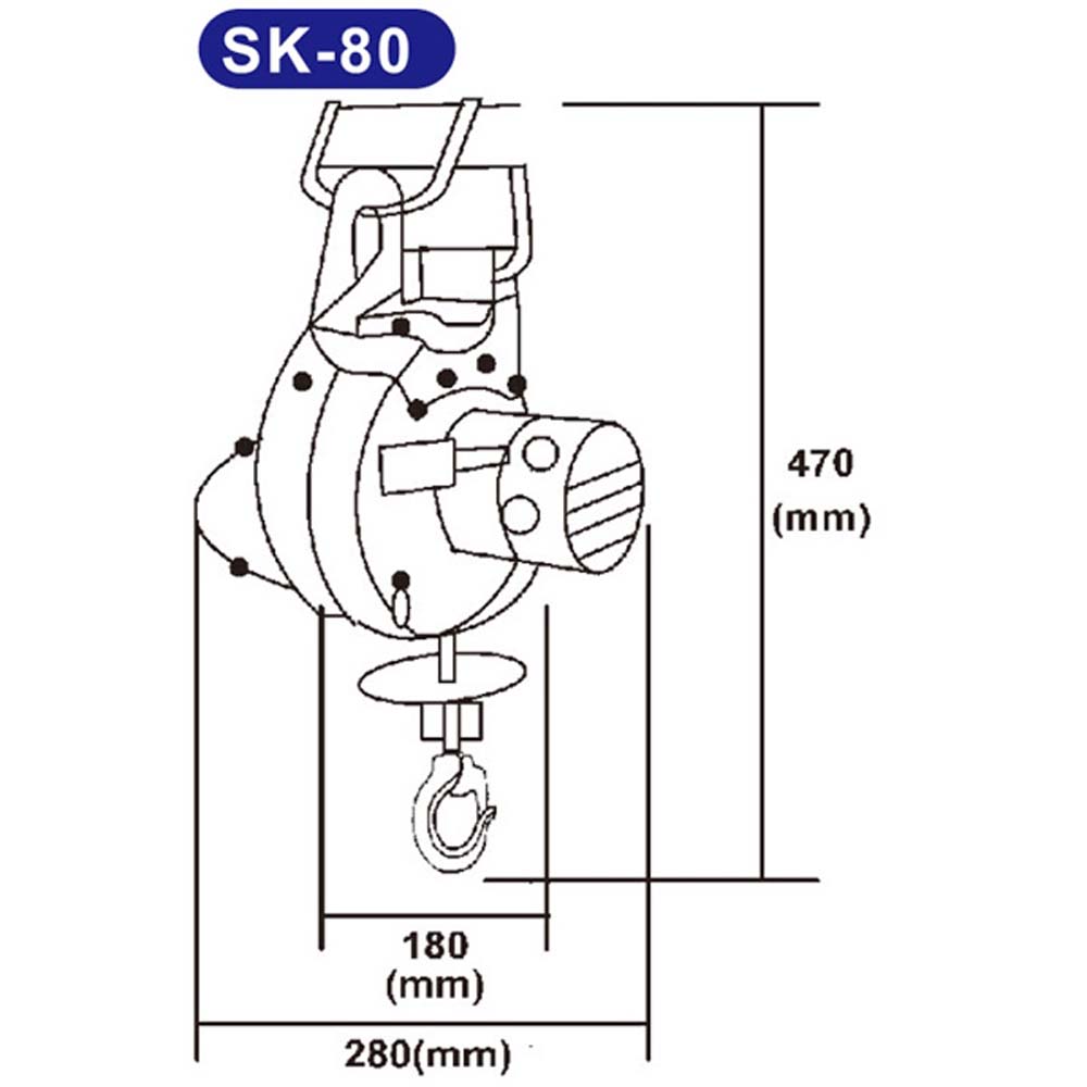 Tời Điện Treo Mini ABG Kio-Winch SK-80 - Máy Tời Điện, Thiết Bị Gọn Nhẹ, Cơ Động, Máy Tời Điện Dễ Sử Dụng, An Toàn- Hàng Chính Hãng