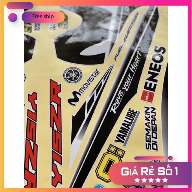 Tem rời Exciter 150 Movistar Y15ZR decal đế vàng trắng.Decal