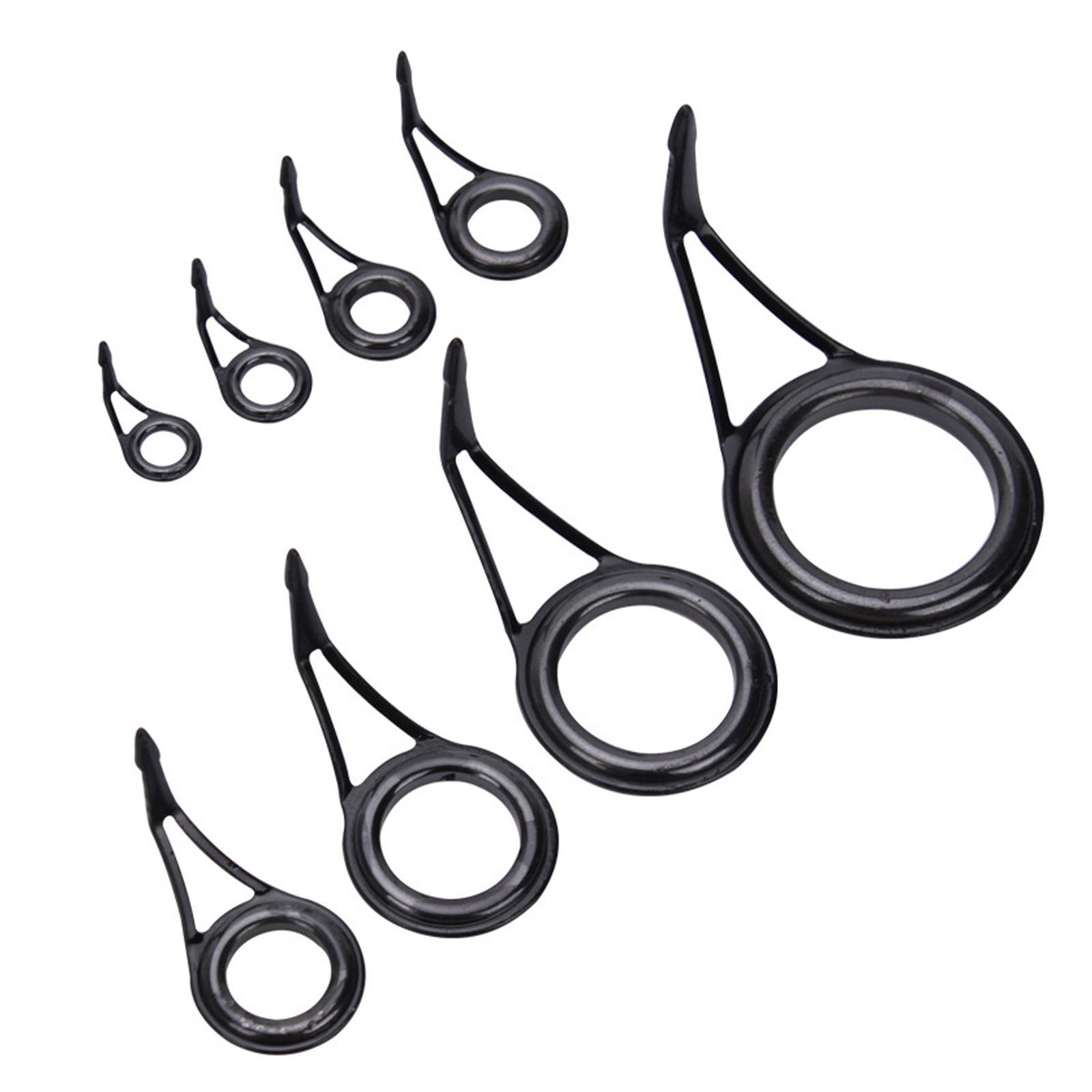 8 Pieces Fishing Rod Eye Rings Fishing Pole Guides Ceramic Tips Repair Ring Rod Repair Replacement