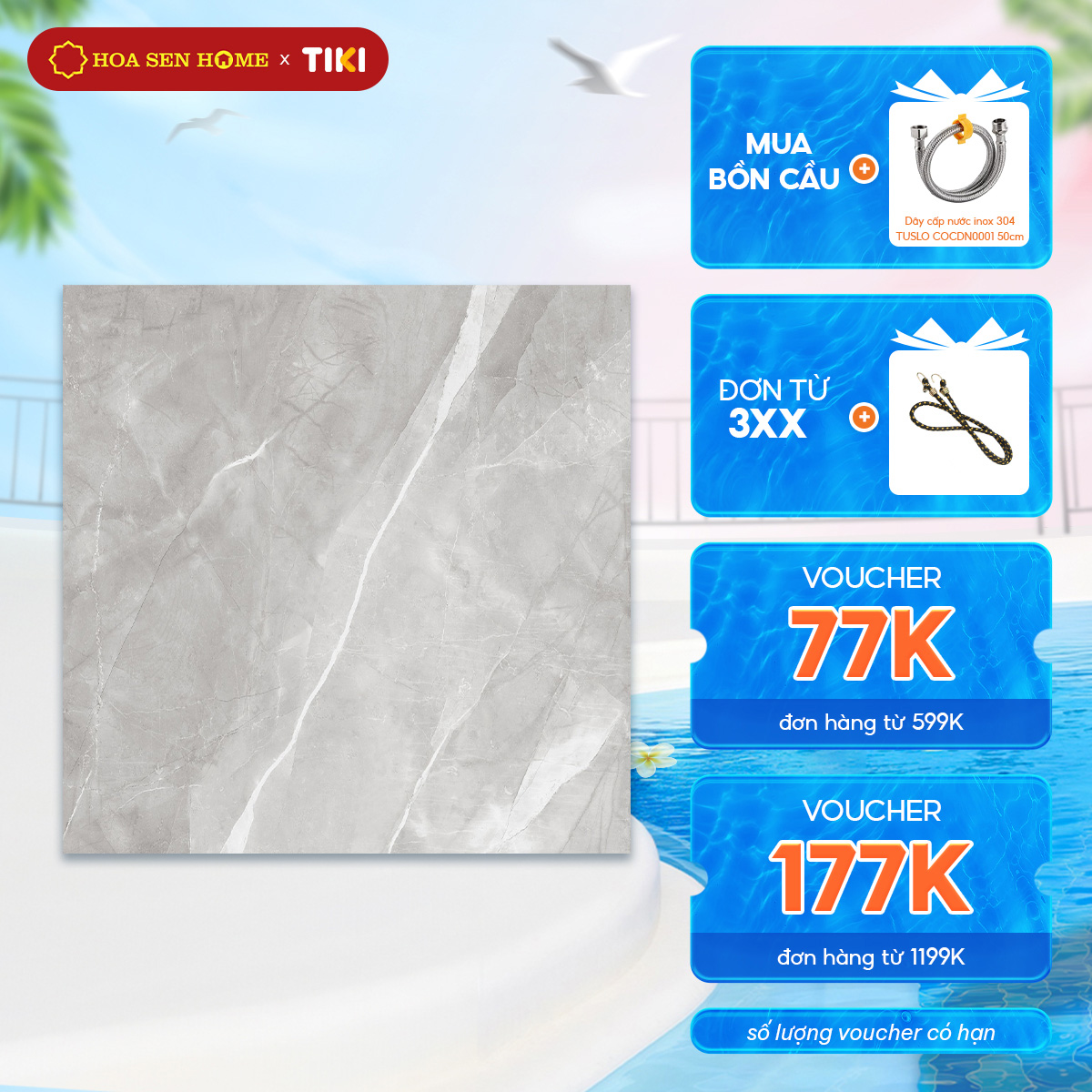 Gạch men lát nền LUSTRA INDAL1001000015 loại gạch granite vân đá tự nhiên độ dày 9.4mm, gạch 1 face, kích thước 1000mmx1000mm, thùng 2 viên - Hàng chính hãng