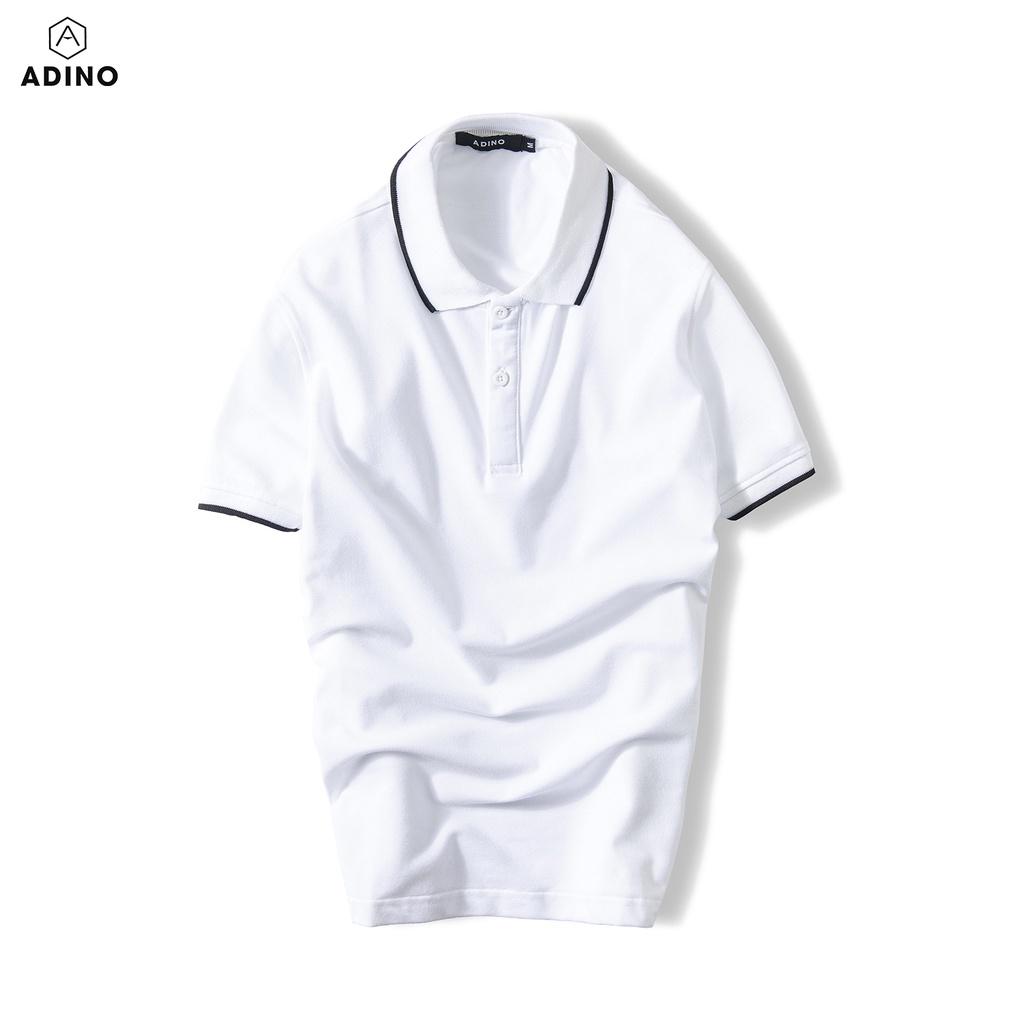 Áo polo nam ADINO 6 màu phối viền vải cotton co giãn dáng công sở slimfit hơi ôm trẻ trung AP70-AP75