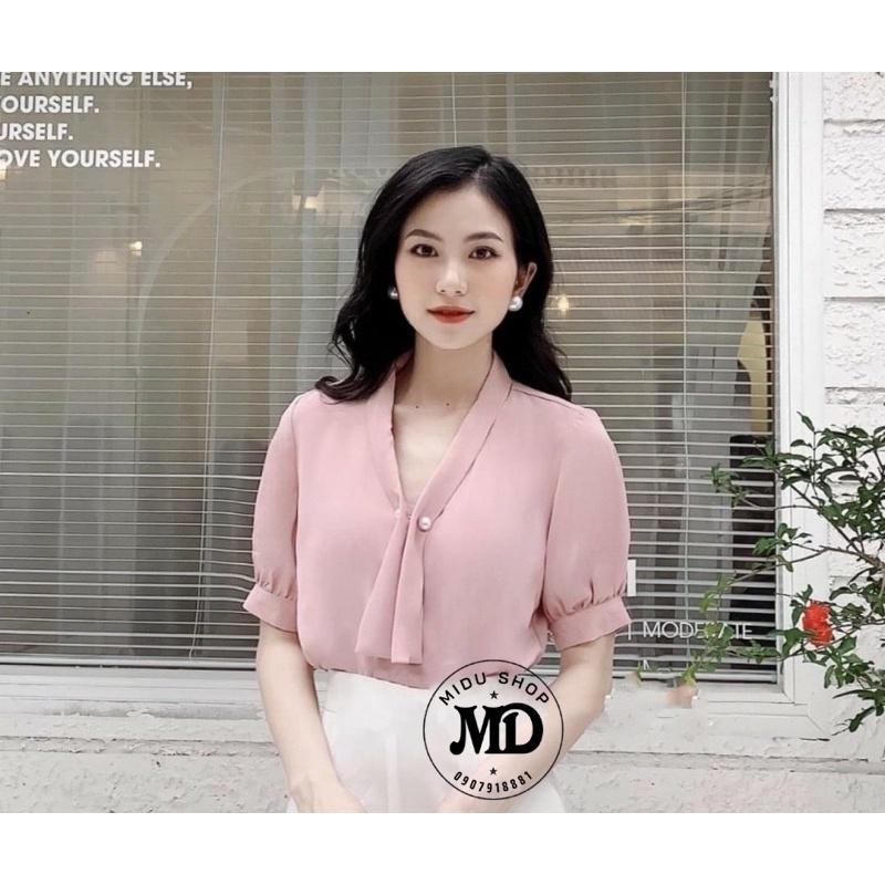 Áo sơ mi lụa kết châu