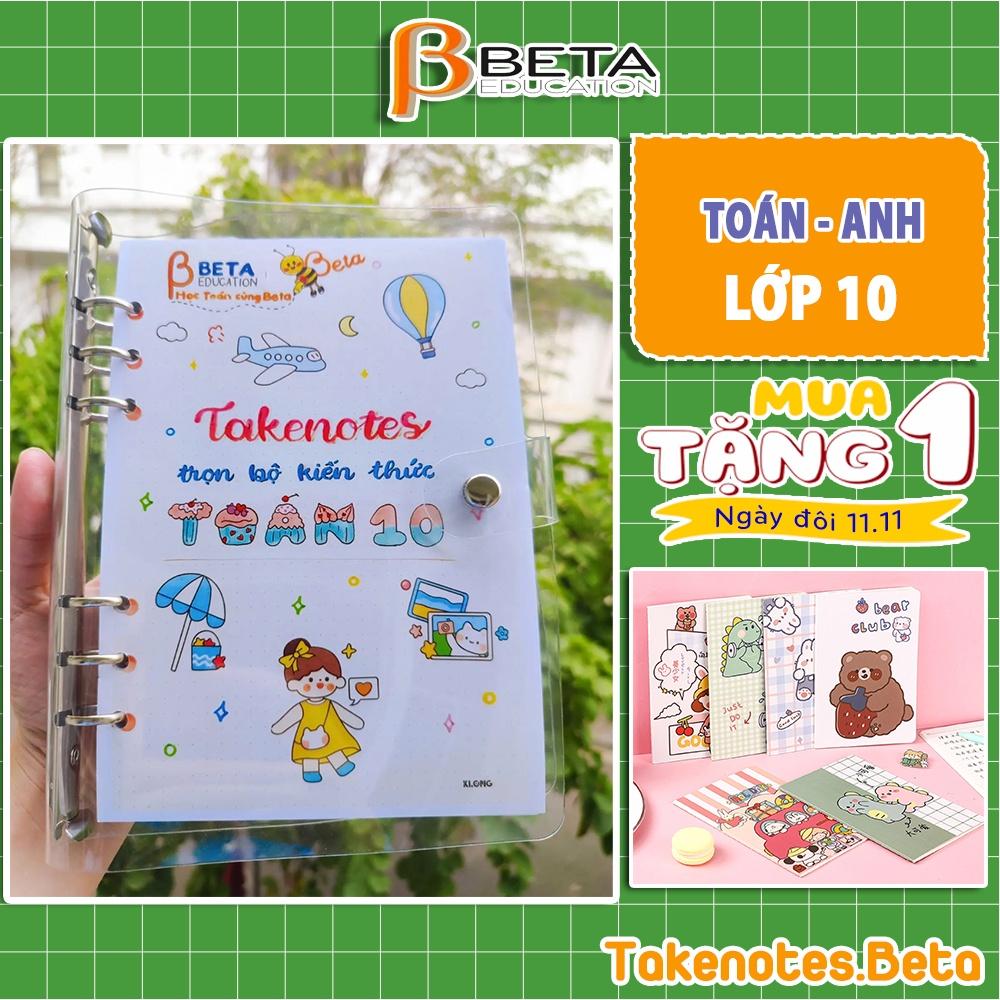 Combo 2 sổ takenote Toán Anh lớp 10, sổ tay ghi chú lò xo khổ a5 hoặc sổ còng sắt đóng binder - takenotes beta