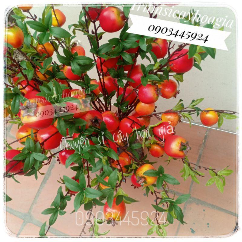 Cành lựu 7 quả mô phỏng cao 85cm giống thật - Cây giả