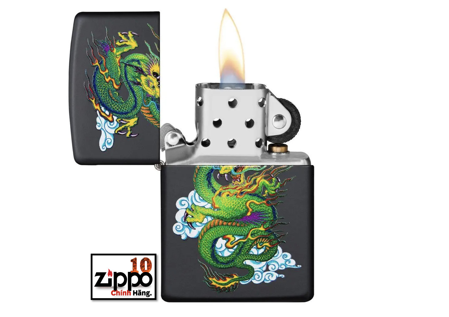 Bật lửa ZIPPO 29839 Black Matte Dragon - Chính hãng 100%