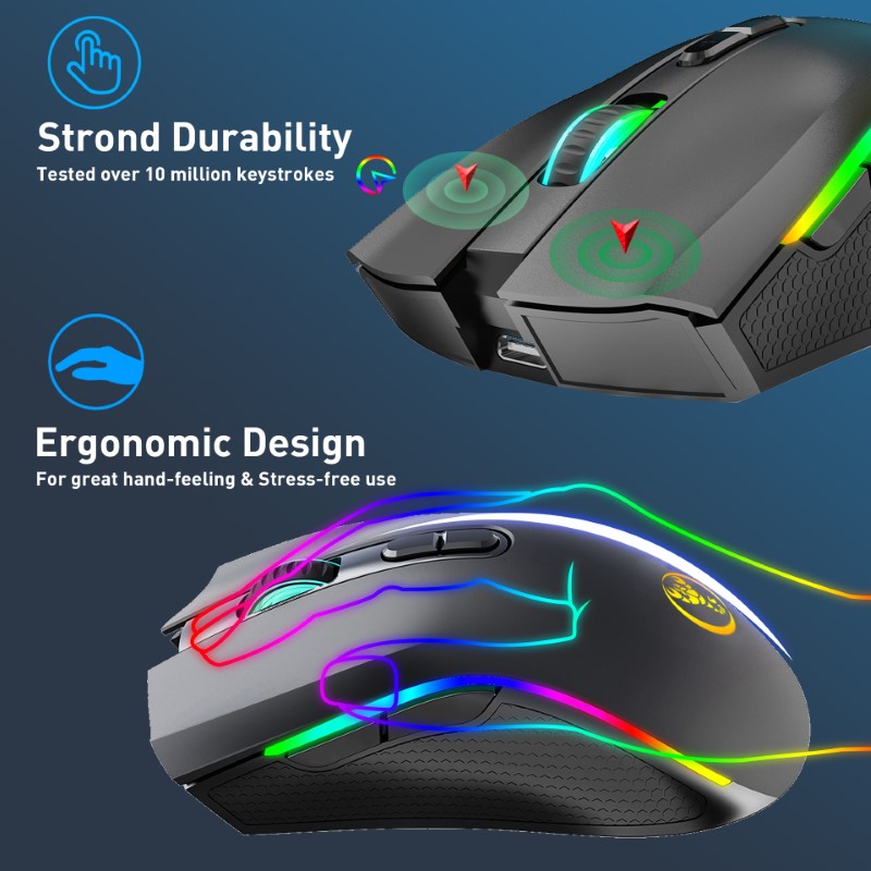 Chuột Led Không Dây sạc T69 Gaming Mouse Type C