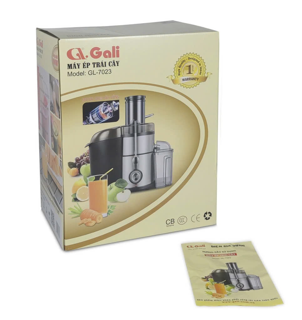 Máy ép trái cây Gali, đa chức năng, ép các loại rau, củ, quả, thân 2 lớp, motor dây đồng, cam kết hàng chính hãng, bảo hành 12 tháng chính hãng Gali