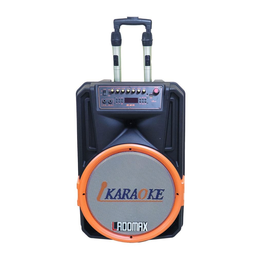 Loa kéo 4 tấc hát karaoke Ladomax V-S1533 công suất 30W – 80W, kèm 2 micro không dây - Hàng chính hãng